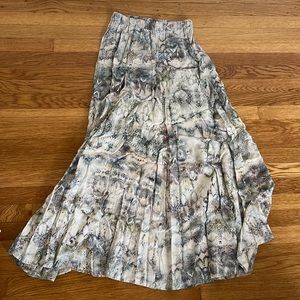 Zara cotton and rayon snake print maxi skirt in muted shades